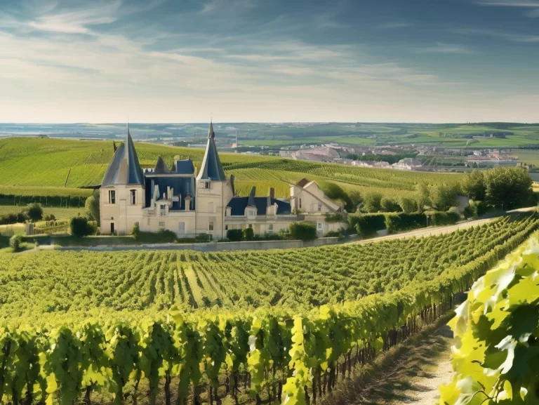 champagne vineyards and wine cellar in reims