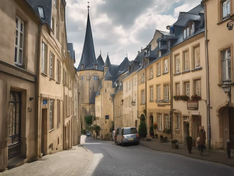 Luxembourg old town after arriving from Paris