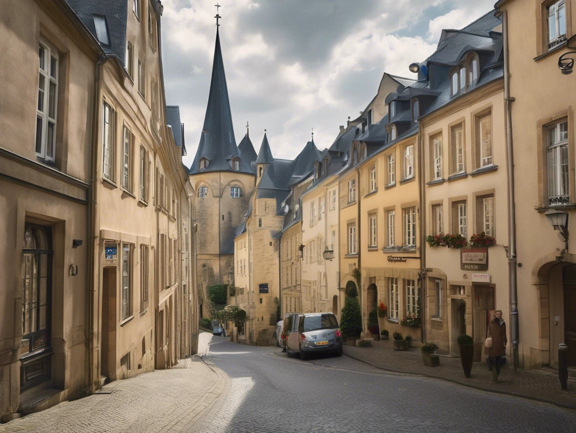 Luxembourg old town after arriving from Paris