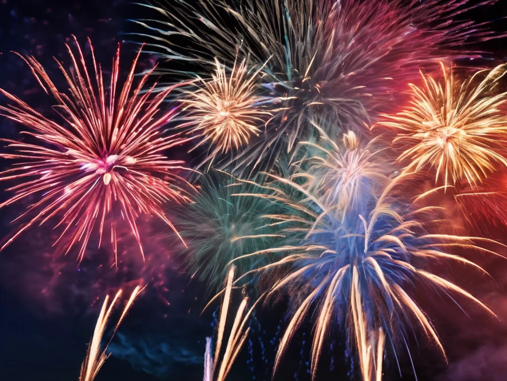 fireworks explode