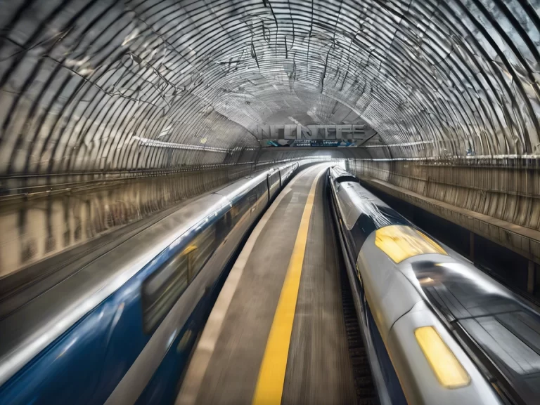 The Eurostar gliding through the Channel Tunnel toward London.